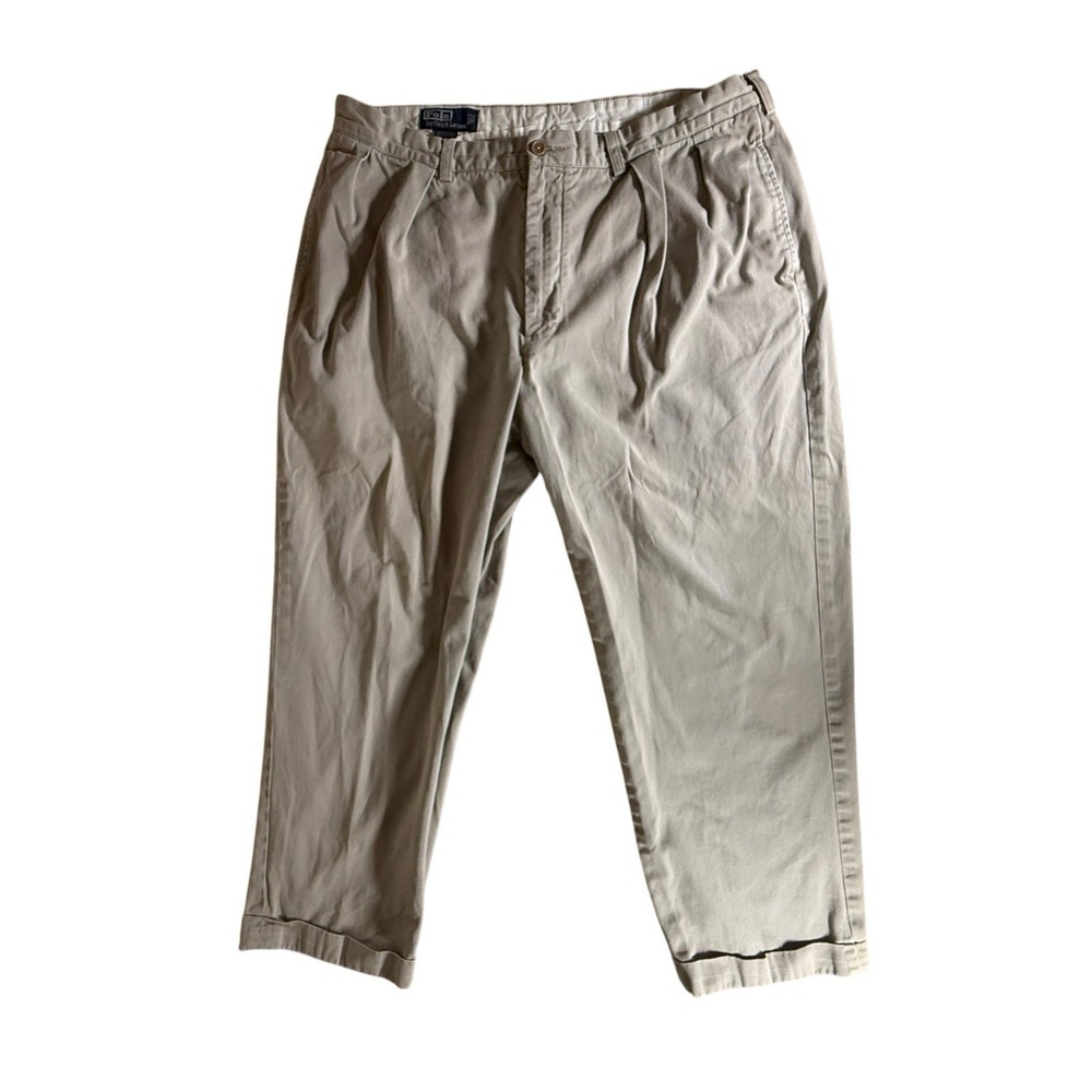 VINTAGE Polo Ralph Lauren Andrew Pants Adult Size 38/30 Chino Cuffed Hem Mens